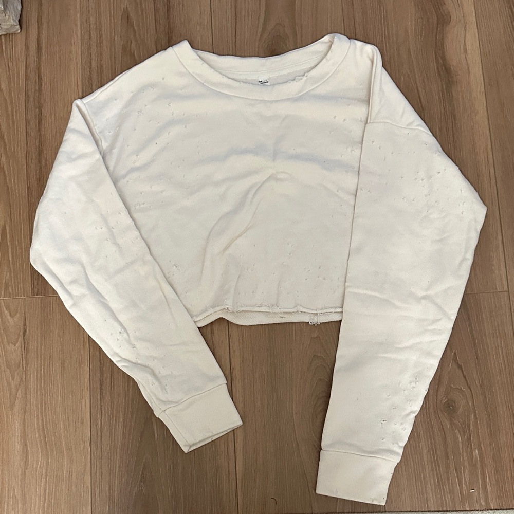ALO Yoga Off-White Cropped Top